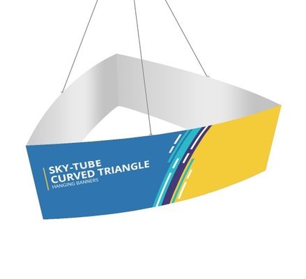 Διαφημιστικός το κρεμώντας έμβλημα 90 X 30cm εμπορικών εκθέσεων κατόχων σημαδιών τριγώνων συνήθεια